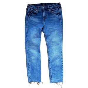 True Religion Jeans Women's 26 Colette Distressed Tapered Skinny Blue Jeans